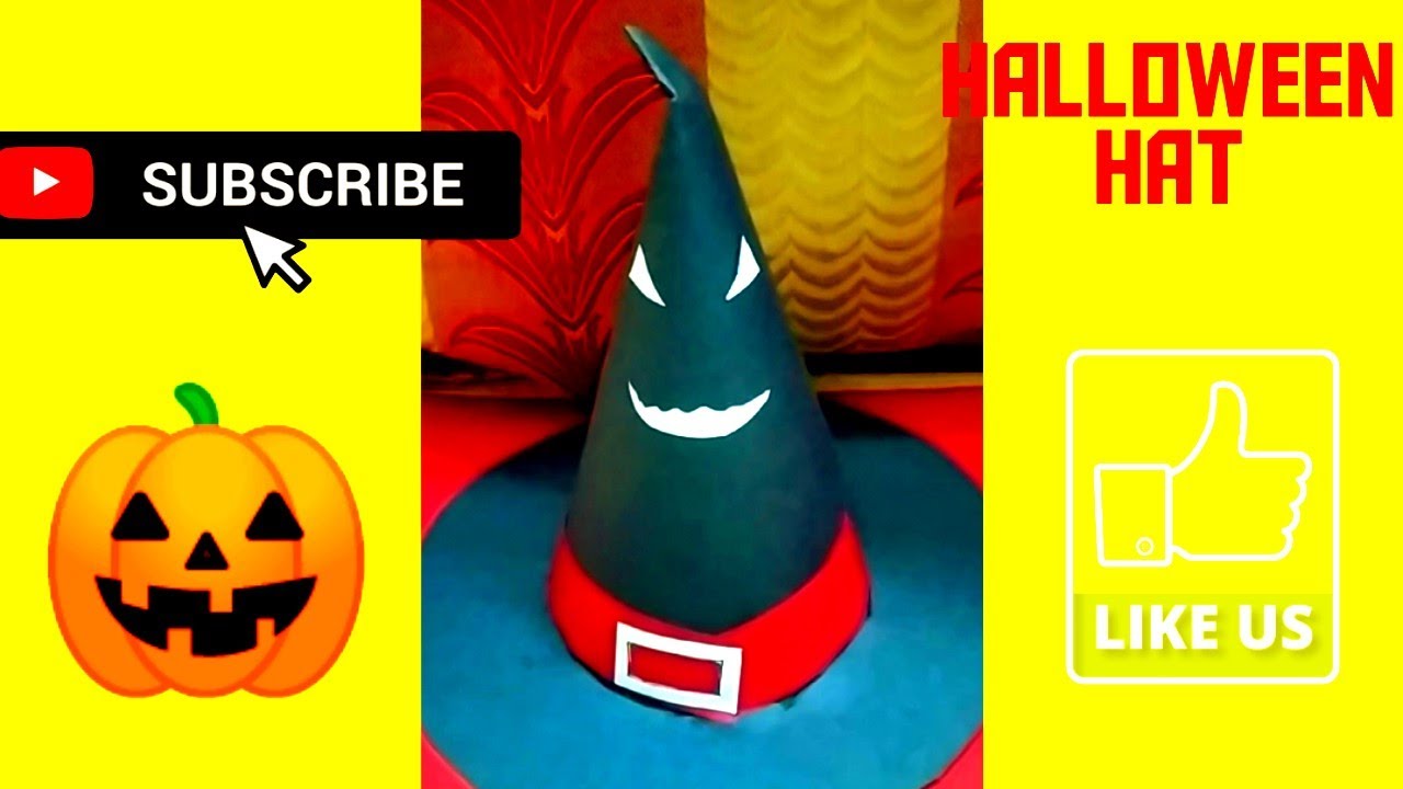 Halloween hat making with paper.this is very easy 👌👍🎃