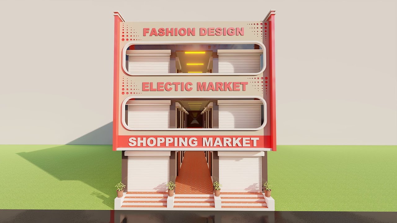 New market design,3D 30*70 dukan ka naksha,30x70 shopping market design,market elevation,3Dshop plan