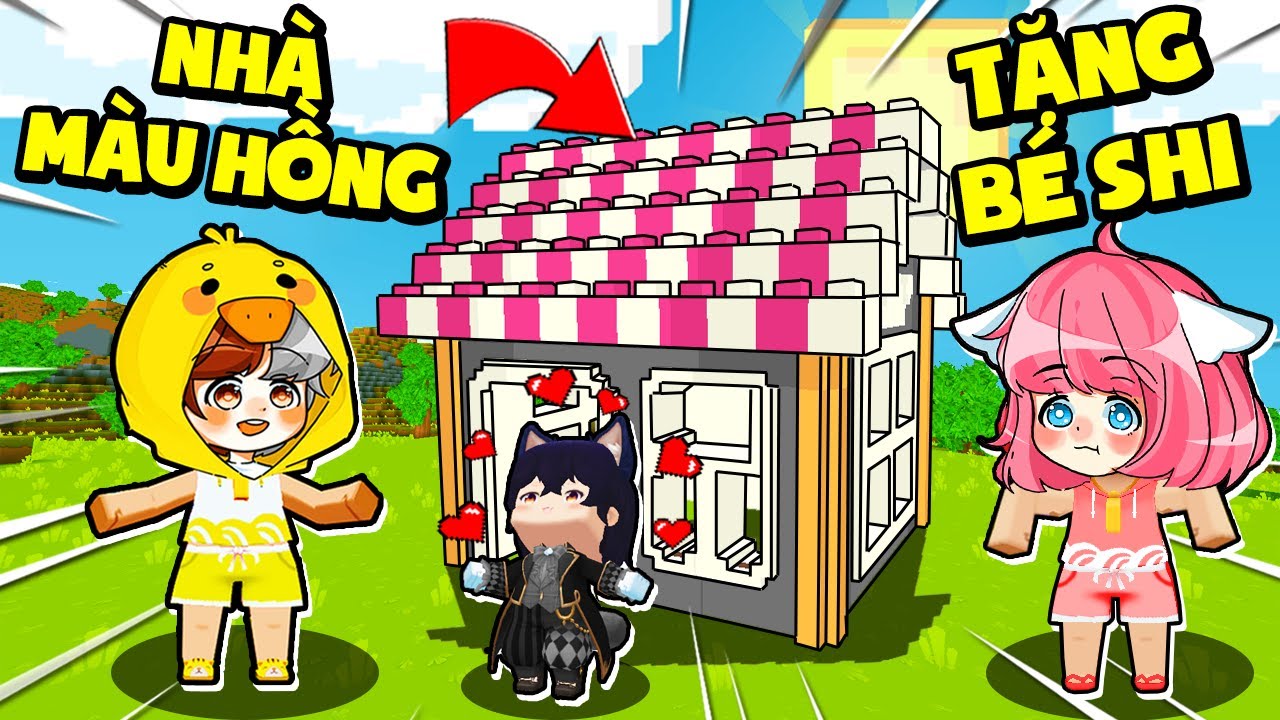 MRVIT XÂY NHÀ BẰNG LEGO MÀU HỒNG TẶNG CHO BÉ SHI CỦA TIMMY TRONG LẦN GẶP MẶT*NHÀ AN TOÀN MINI WORLD