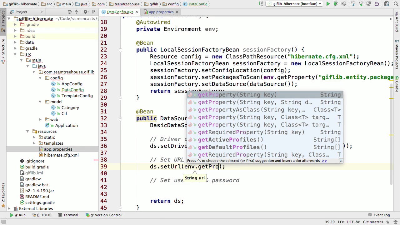 TH SpringWithHibernate Stage1 Video5 720p Create a SessionFactory and DataSource