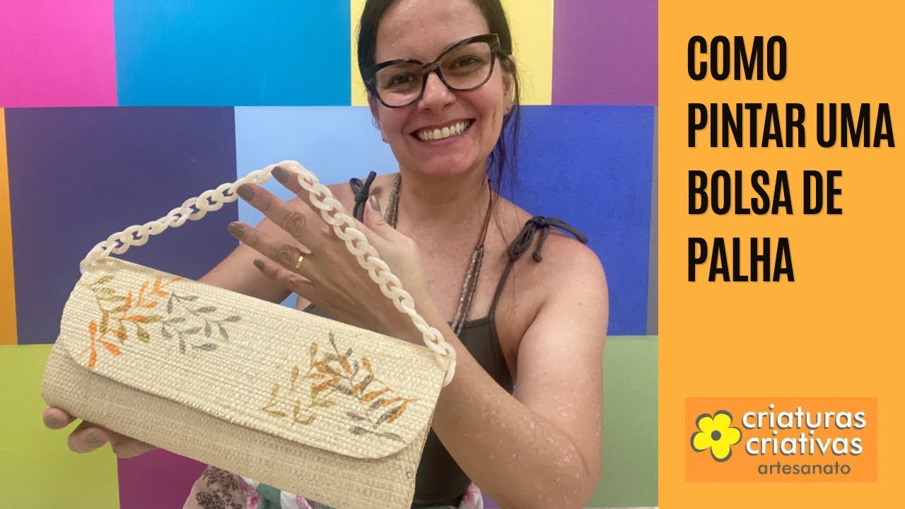Como pintar bolsa de palha