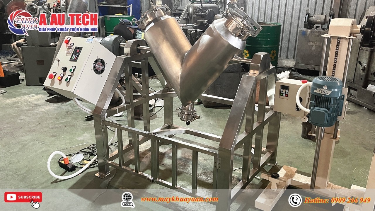 Máy trộn bột thực phẩm chữ V 20kg - LH: 0909 266 949 (Á Âu)