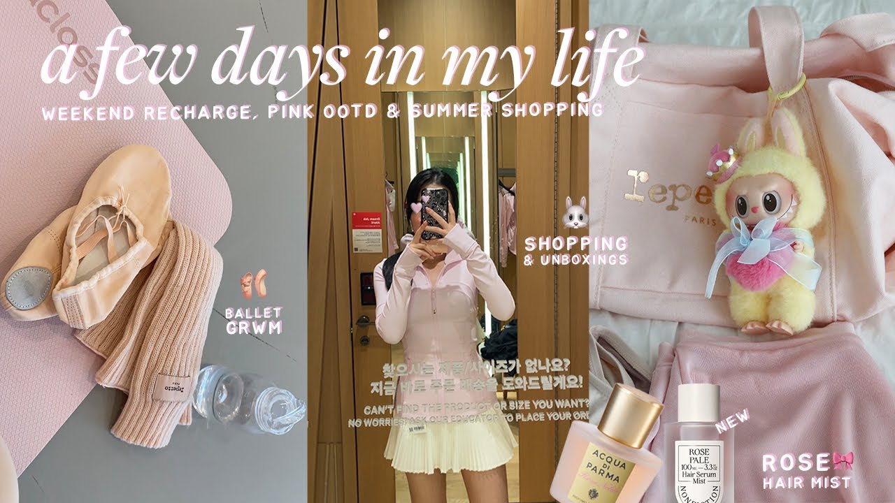 soft pink daily vlog 🎀 여름 브이로그, 발레 룩, 룰루레몬 신상 | soft girl aesthetic, ballet vlog, cafe day