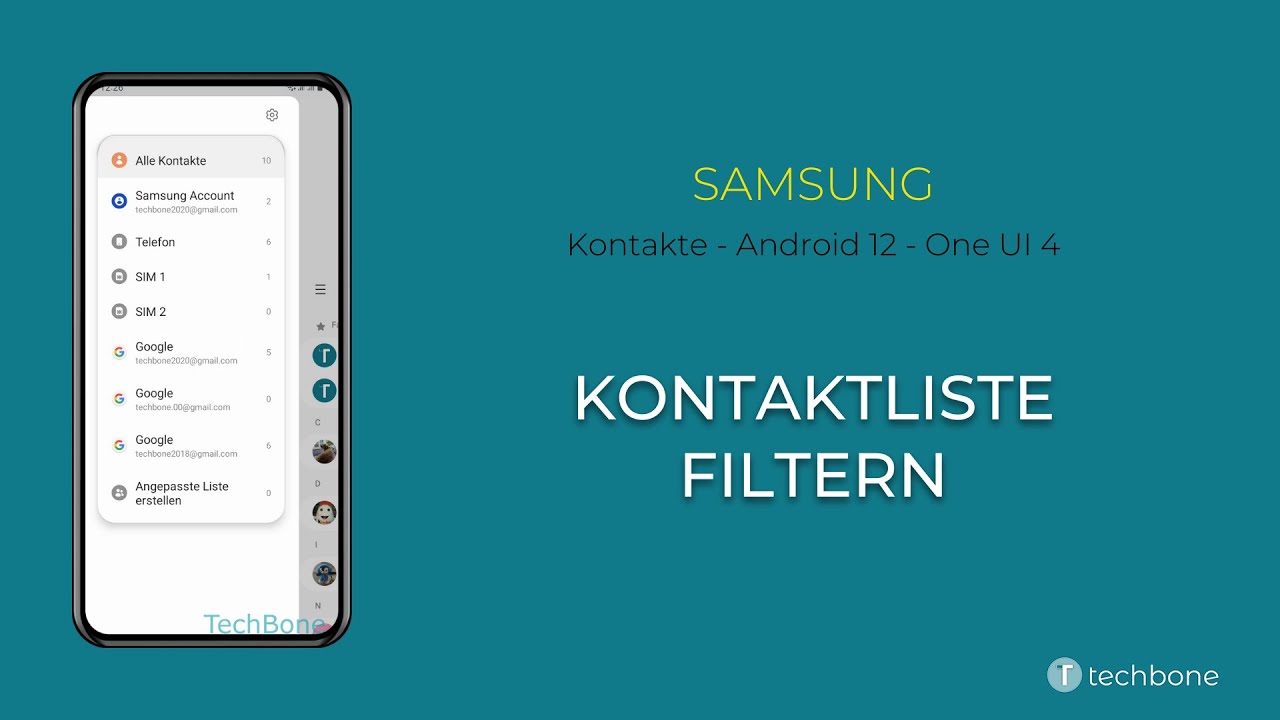 Kontaktliste filtern - Samsung [Android 12 - One UI 4]