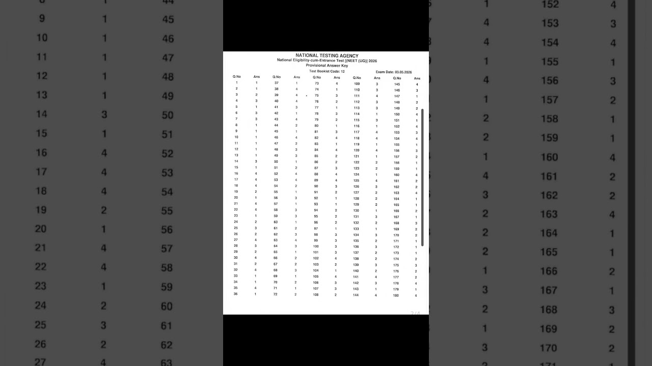 NTA NEET 2026 official answer key is out !!! #neet #neet2026 #nta #answerkey #neetug