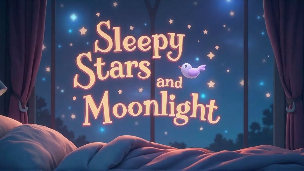 Sleepy Stars and Moonlight | Gentle Bedtime Lullaby for Kids | Sleep Song for Children | Rhymble TV