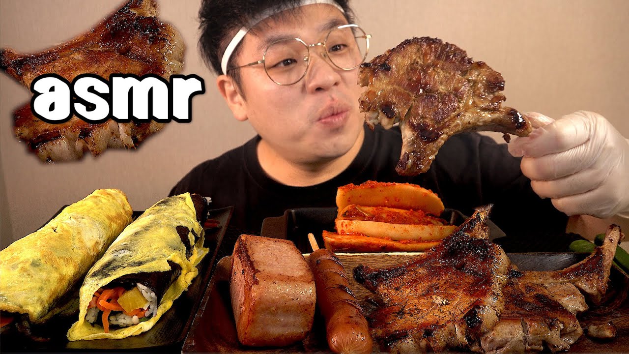 먹방창배tv 토마호크 김밥 통스팸 무스테이크 이건정말 최고다 맛사운드 레전드 Tomahawk gimbap radish kimchi mukbang Legend koreanfood
