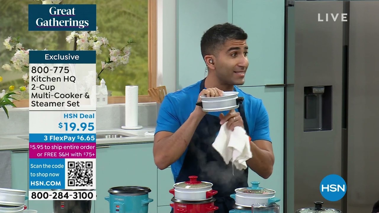 Kitchen HQ 2Cup MultiCooker and Steamer Set w/Spoon   Me...