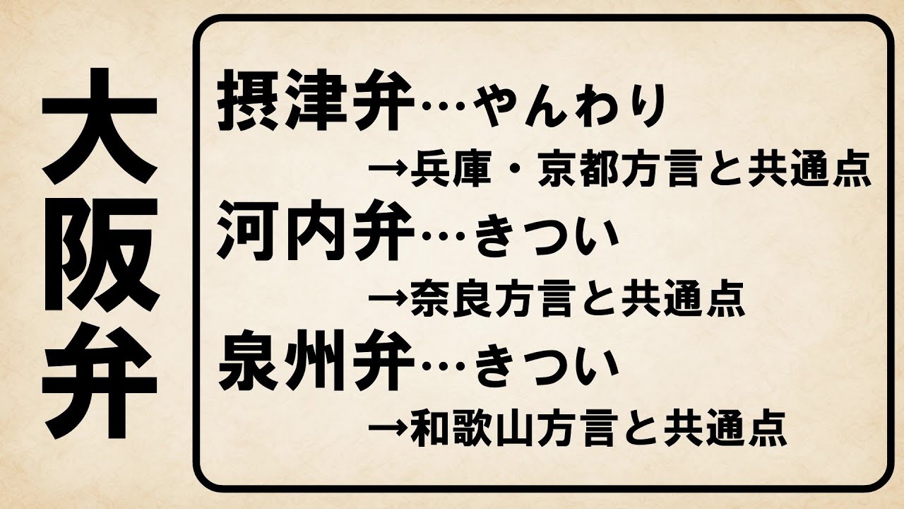 【大阪弁の地域別分類わけ】あなたの住んでいる市町村はどの訛り？【摂津弁・河内弁・泉州弁】