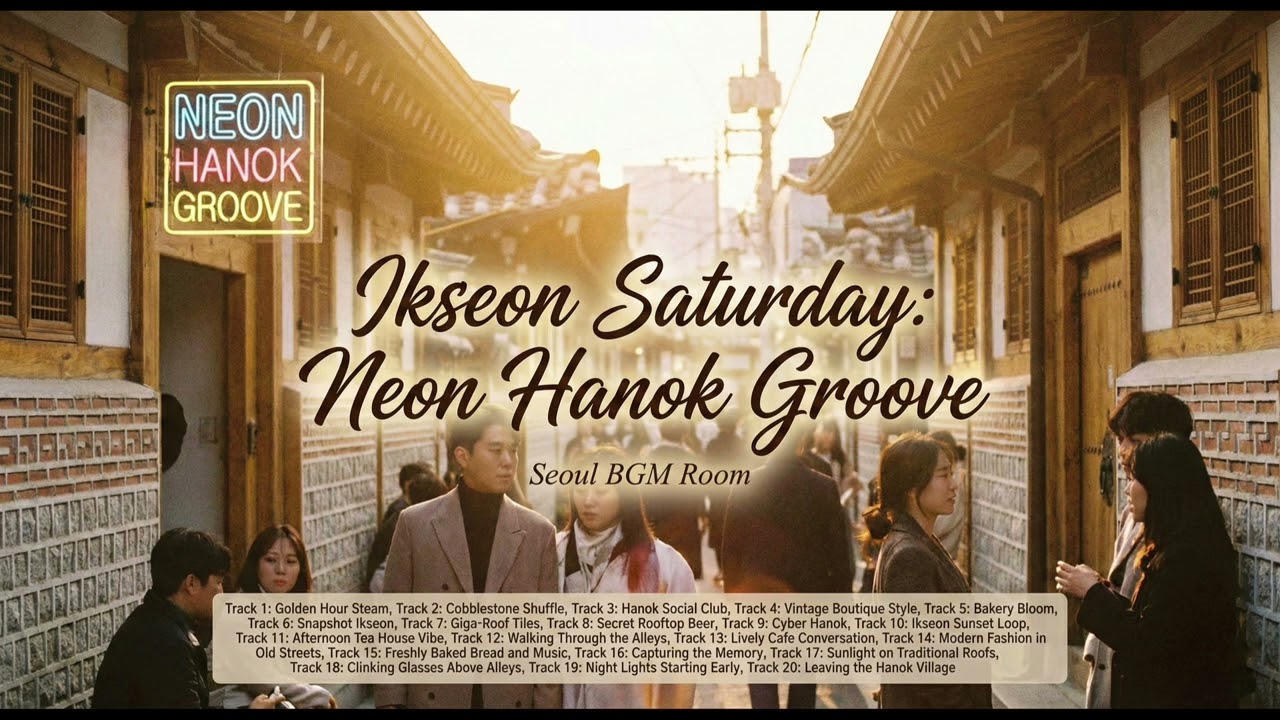 [Playlist] Ikseon Saturday: Neon Hanok Groove | Upbeat City Pop & Jazz Seoul BGM