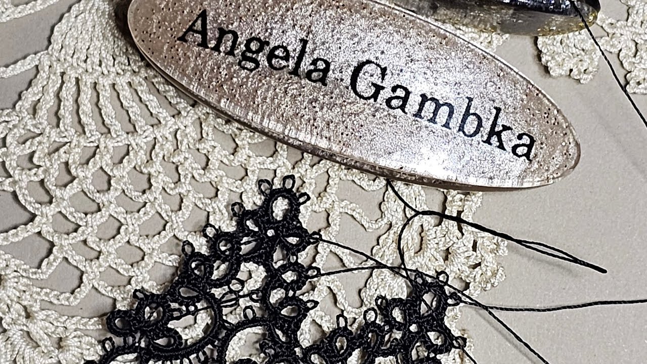 Черный кружевной мотив фриволите  #tatting #frivolite