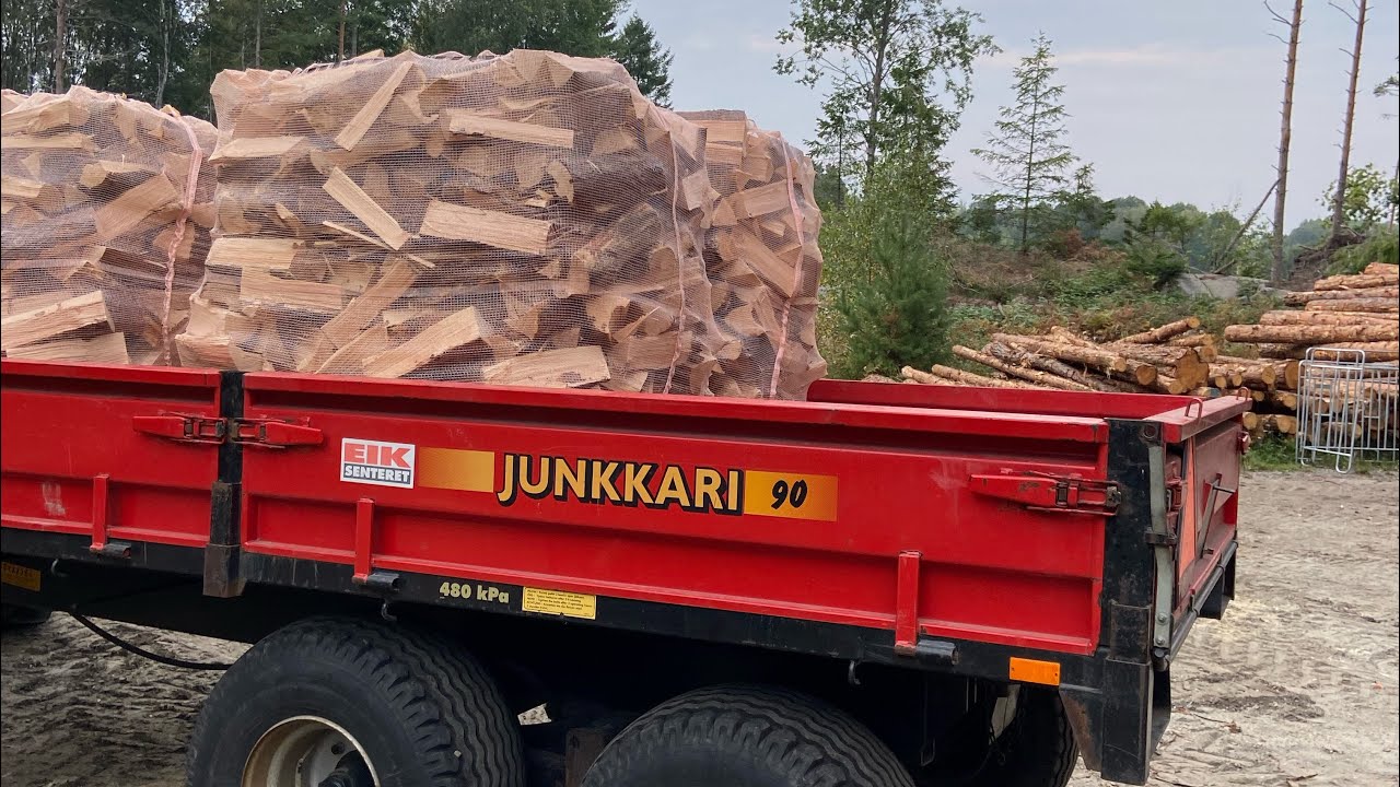 Vedproduksjon del 1, Mf 6445, Dalen 1554b, xyz tømmerklo og woodflex stokkebord