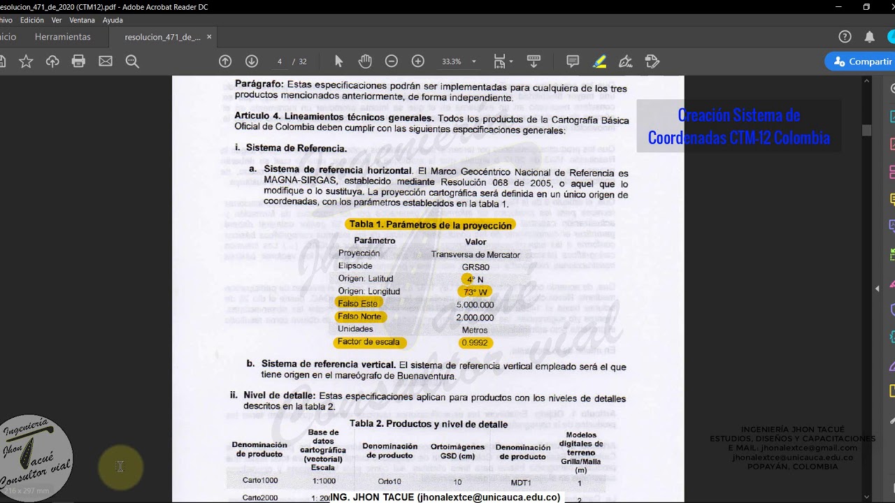 Sistema de referencia CTM12 Colombia (Civil 3D)