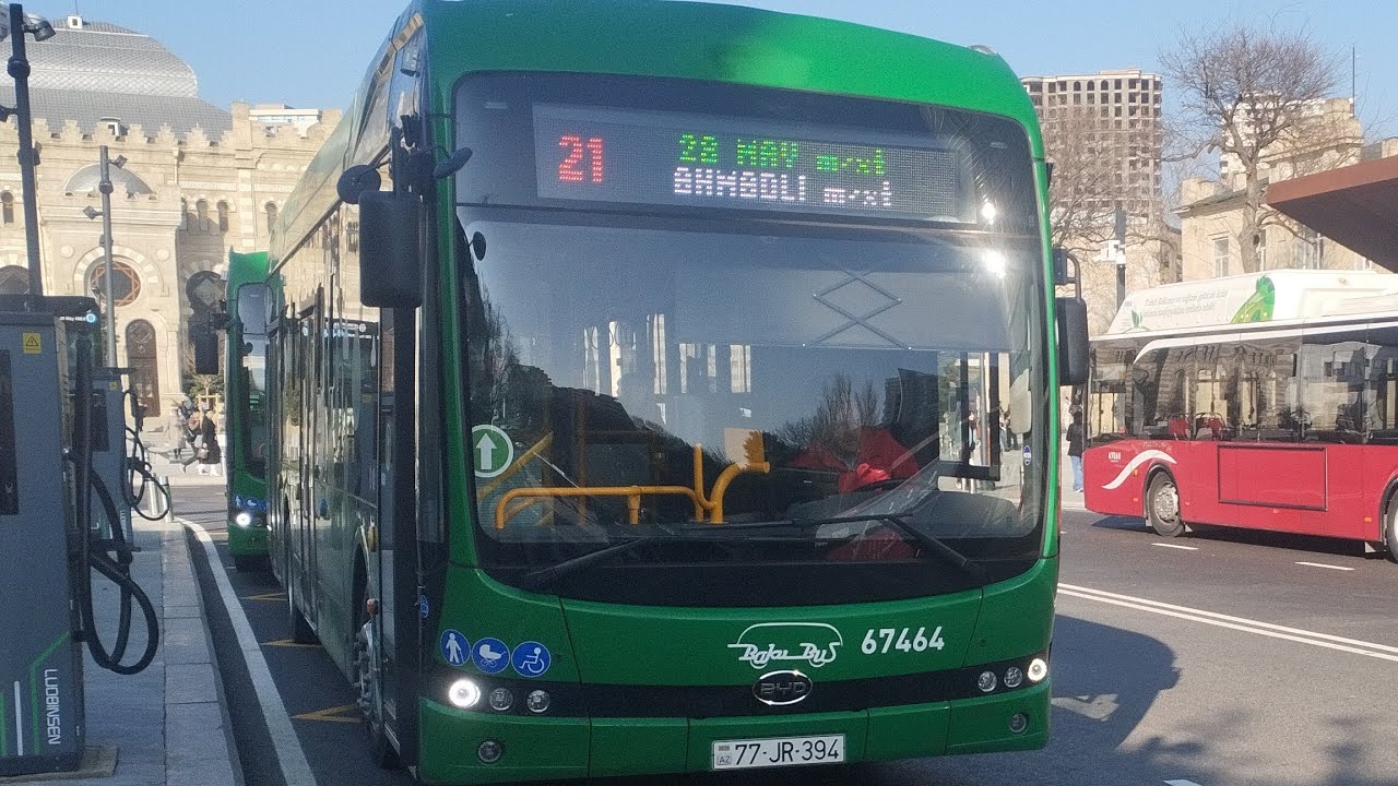 Bakı 21 nömrəli elektrik avtobus.Səfər(Əhmədli m/st ➡️ Gənclik parkı).