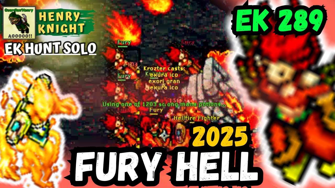 TIBIA: EK 289 HUNT SOLO FURY HELL #229