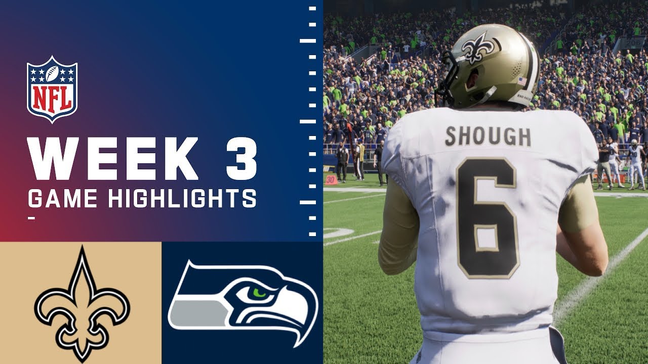Saints vs Seahawks Week 3 Simulation Highlights | Madden 26 Rosters