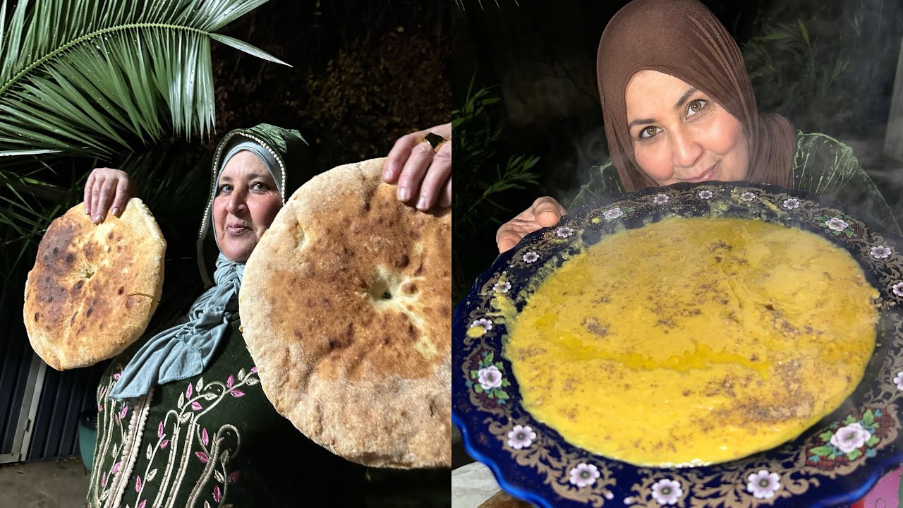 خبز الدار الي تبهري بيه ضيوفك ناجح 100%100 +البصارة في هذا البرد القارس  ❄️😋