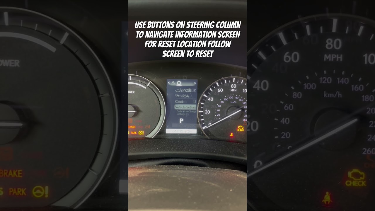 2022 Lexus RX450 RH Oil Maintenance Reset Procedure & Location 