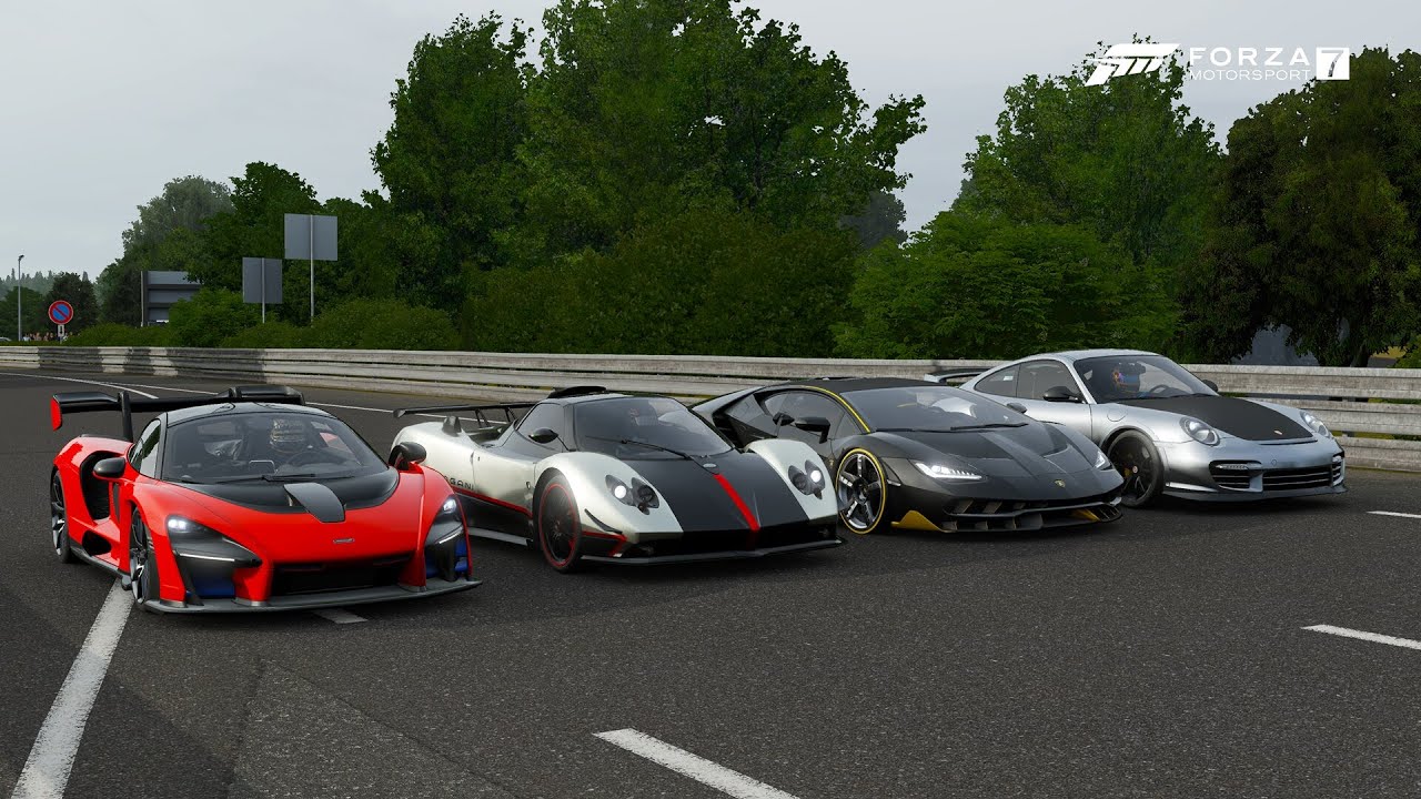 Forza 7 Drag race: McLaren Senna vs Pagani Zonda Cinque vs Centenario vs 911 GT2 RS (2012)