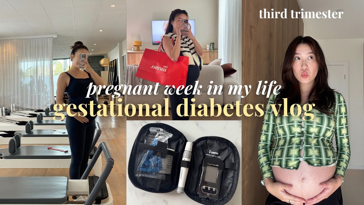 Gestational Diabetes, Pregnancy Pilates, Glucose Monitors | Third Trimester Pregnant Weekly Vlog