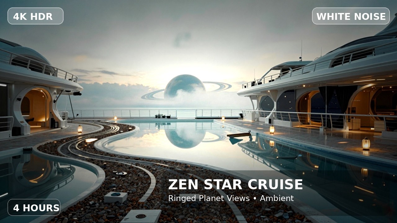 (4K HDR)  Zen Star Cruise | 4 Hours White Noise for Sleep, Focus, Study