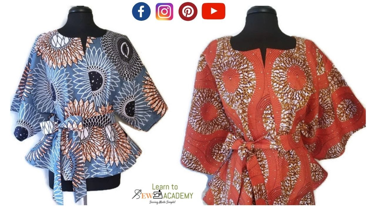 Circle Kimono Wrap Top Cutting with Belt | EASY Wrap Circle Blouse