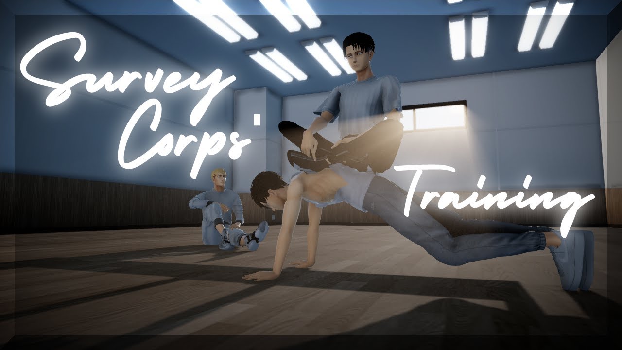 【MMD Shingeki No Kyojin】Survey Corps' Training - Side to Side 【Levi Erwin Eren】