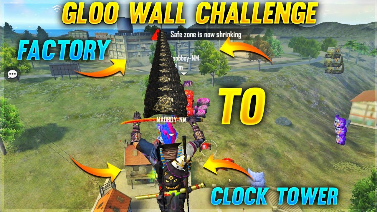Clock Tower To Factory Gloo Wall  Challenge Tricks Tamil / Pvs Gaming Fun Match - Garena Free Fire