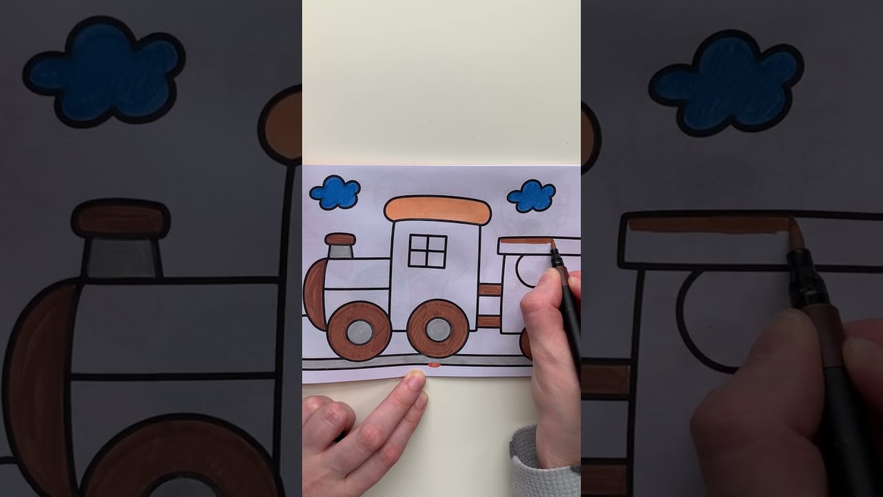 Cute Train Coloring Page ASMR 🎨 Calm & Relaxing Art