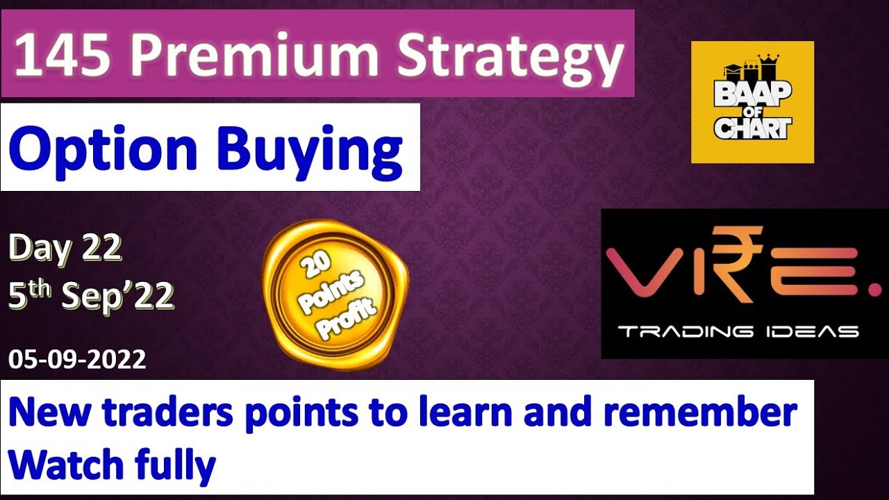145 Strategy Live trading & Training | Day 22 | 20 Points Profit | Baap of chart