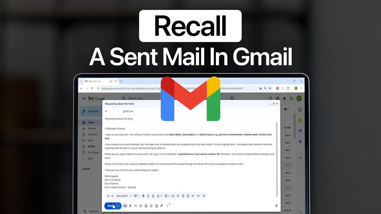 Как отозвать уже отправленное сообщение в Gmail?