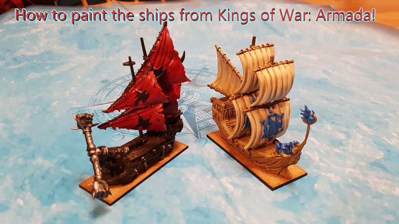 How to build and paint Kings of War: Armada ships (Basellion Elohi, Orc HammerFist)