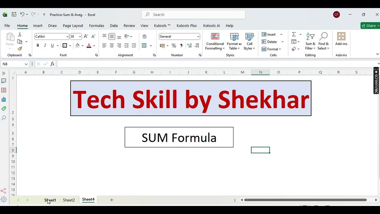 Master the SUM Formula in Excel | Quick 5-Minute Guide | Excel Mastry by SHEKHAR