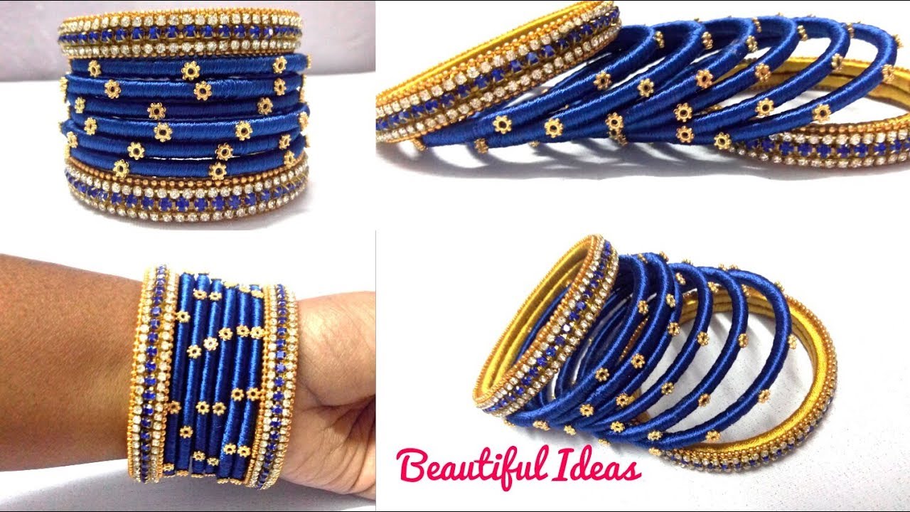 DIY||How to Make Old Bangles Turn in to New Silk thread Designer Bangles//ReUse Ideas/Bridal Bangles