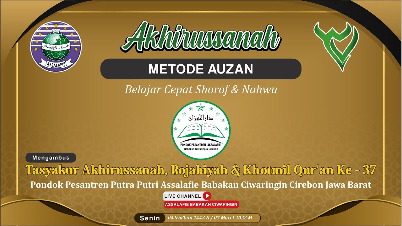 🔴LIVE STREAMING : TASYAKUR AKHIRUSSANAH KE-6 METODE AUZAN