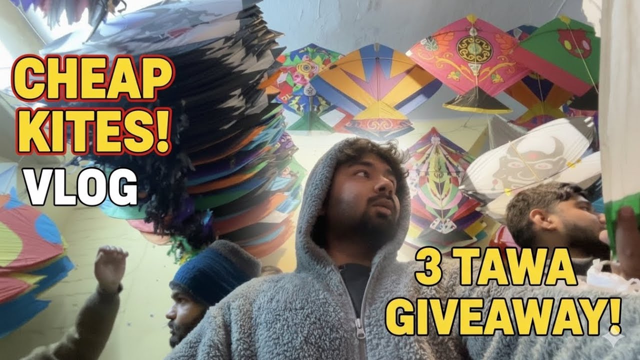 Lohri shopping 🪁2k26 . 2 gudde 3 tawe giveaway  💀🤙 buying Pakistani kites 🪁  at cheap rate 