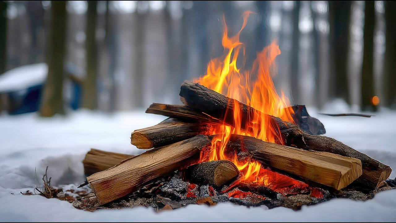 Gentle Winter Fire Sounds for Stress Relief