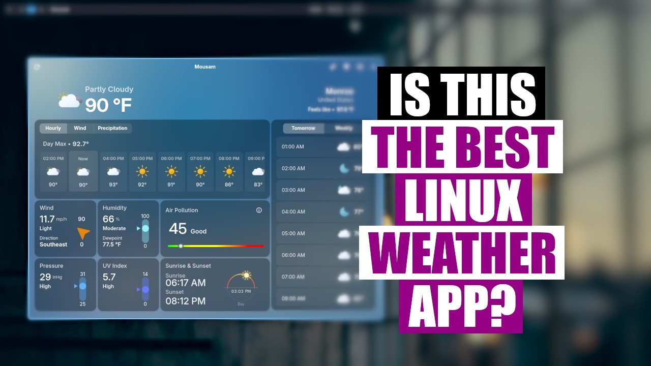 Приложение погоды Mousam для Linux