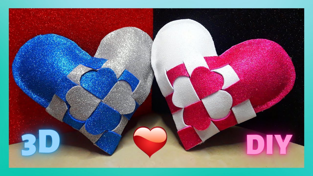 AMAZING 3D HEART DESIGN | GLITTER FOAM CRAFTS