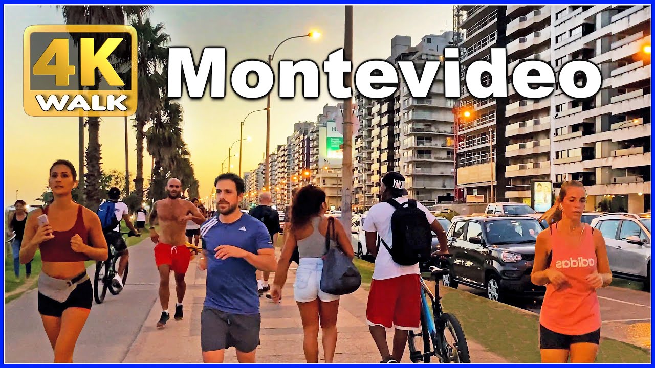 【4K】WALK Rambla at sunset MONTEVIDEO Uruguay 4k video Travel