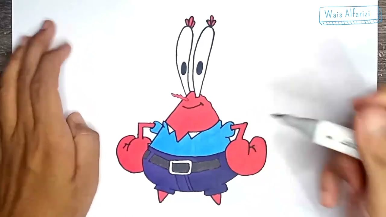 Cara Menggambar Tuan Krabs - Spongebob Squarepants