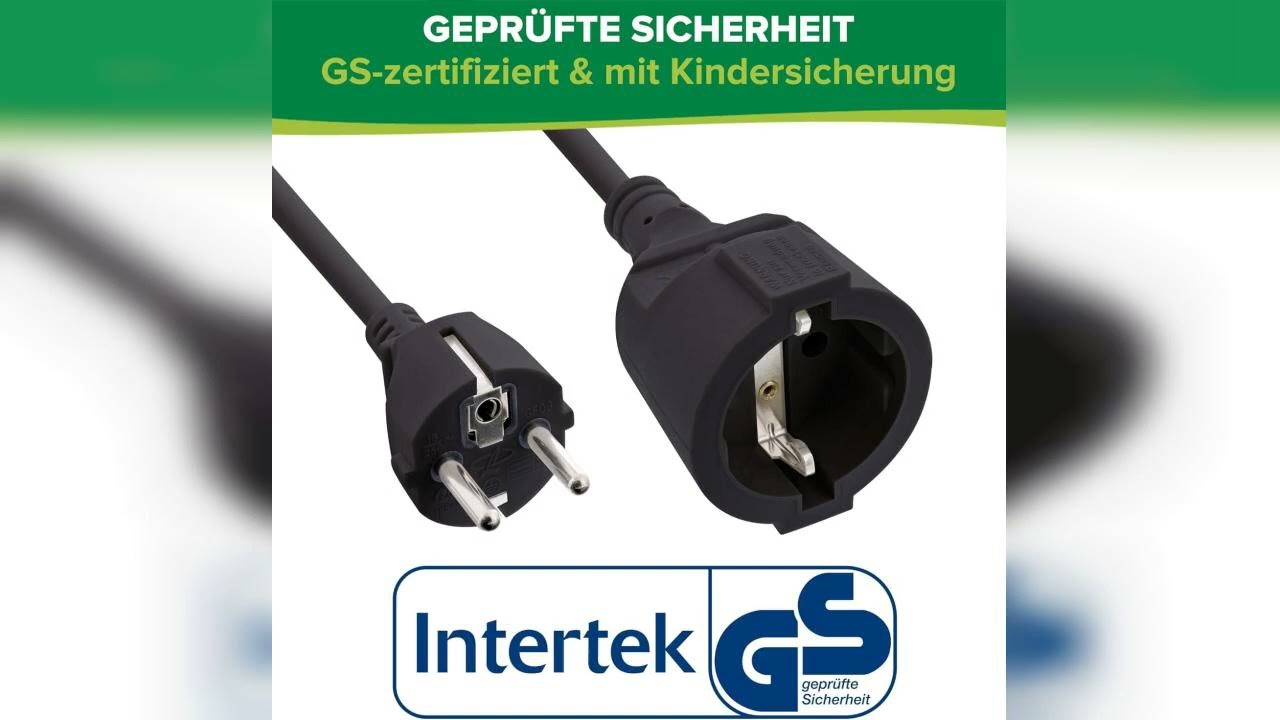 Rezension: InLine Schutzkontakt-Verlängerungskabel CEE 7/7 für Innenbereich, GS-zertifiziert mit ...