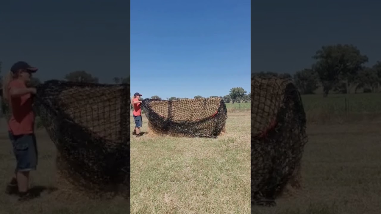 Covering a large square bale? Easy peasy! 🌾😄