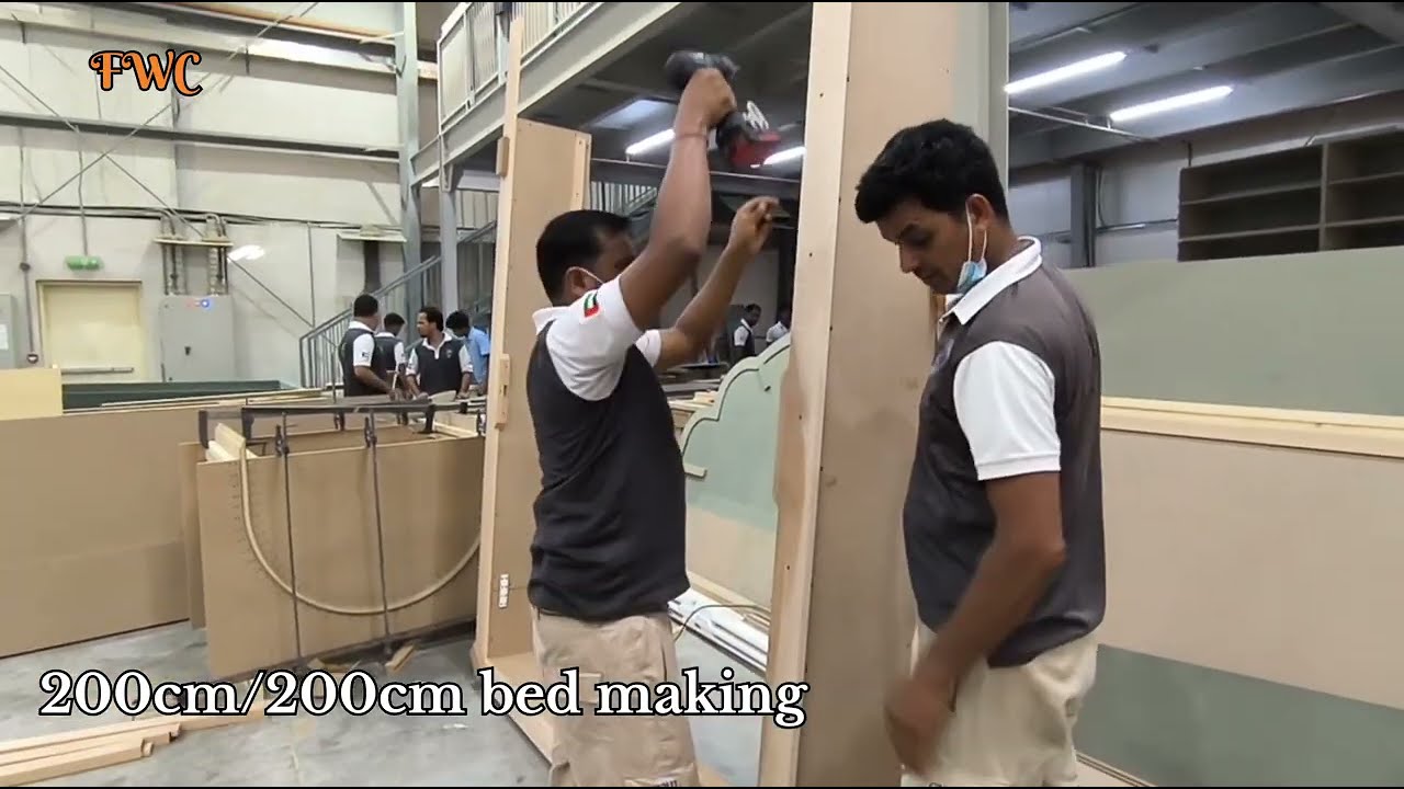 How to Make a Giant 200x200 CM King Bed | Full Process Like a Pro! #furniture #wood #howto #videos