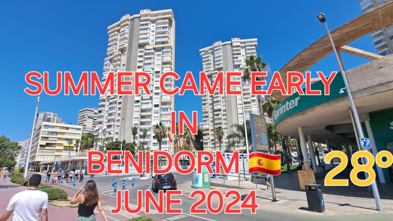 BENIDORM 🇪🇸  AV.DE XIXO / PONIENTE BEACH ⛱️ JUNE 2024 | 4K-HDR Walking Tour #costablanca #summer