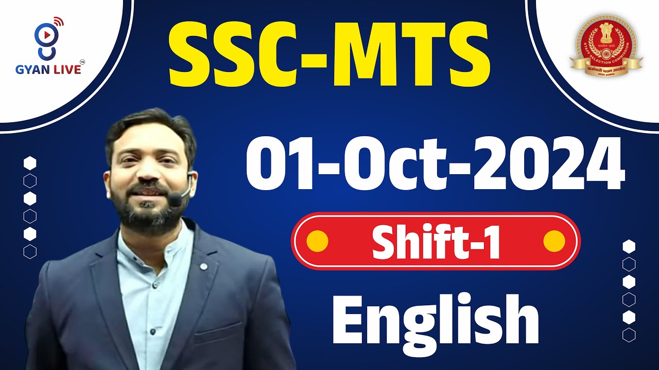 SSC MTS Special | 01-Oct-2024 Shift-1 English | LIVE@07PM  #gyanlive #gyanlivecentral