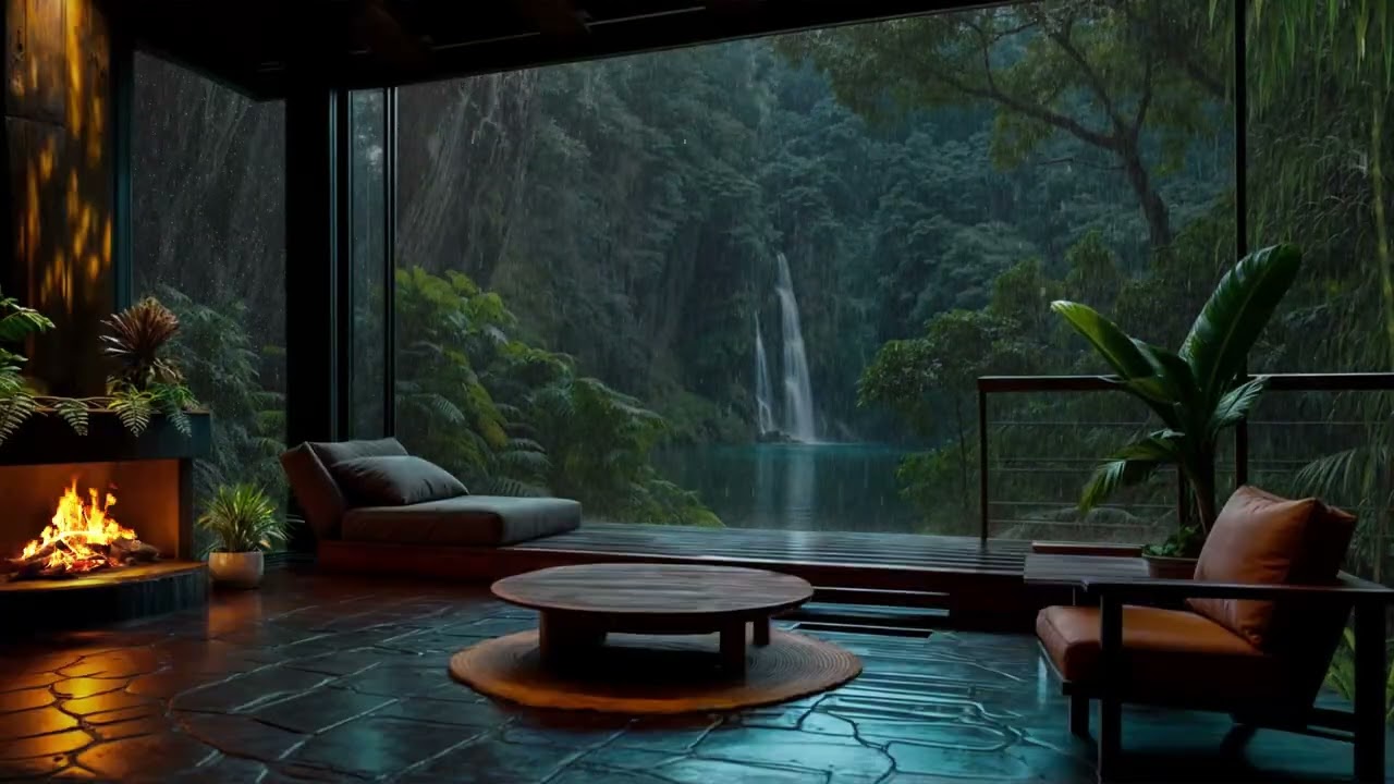 What If You Could Rest Here Tonight? 🌧️🌿 | Rain & Waterfall Ambience for Deep Calm and Mental Reset