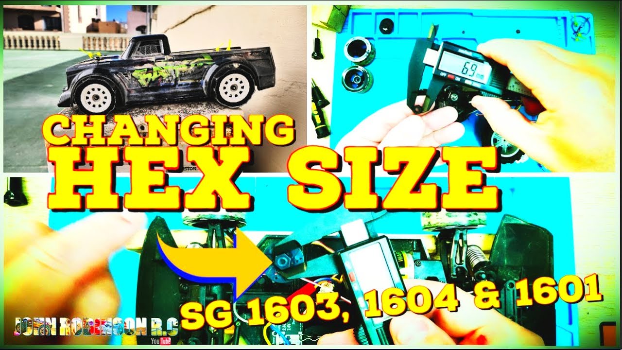 SG-1603, 1604 & UDI1601 Changing the HEX size to fit different wheels.