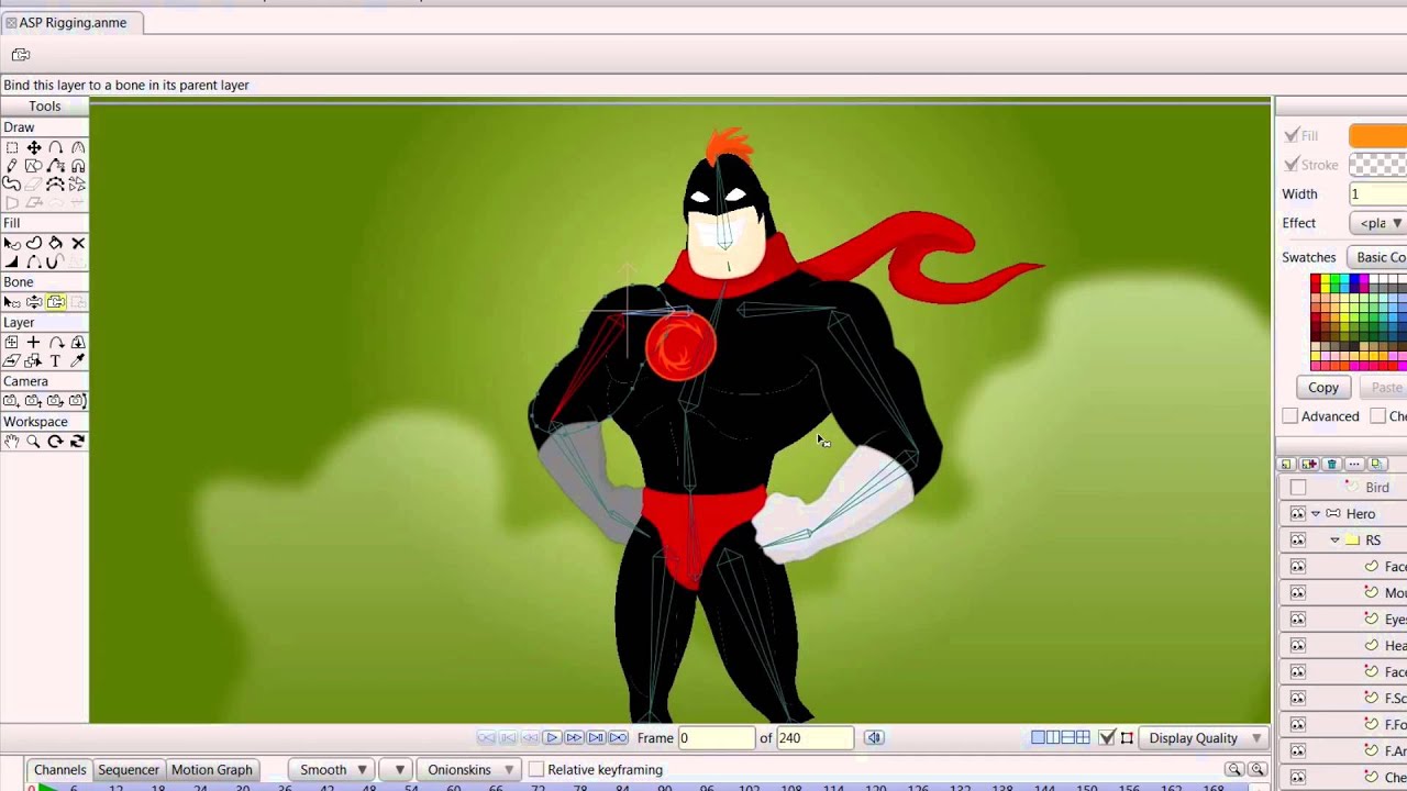 Anime Studio 10 (Moho) - Pro - Advanced Bone Rigging - Tutorial