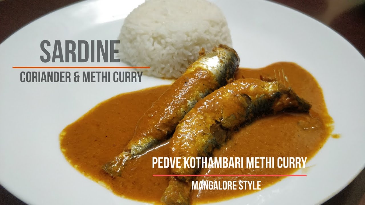 Sardine Fish Curry (Mangalore Style) / Pedve Kothambari Methi Curry